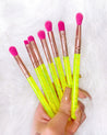 Neon eye brushes